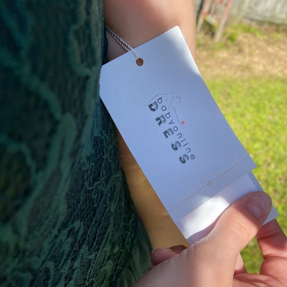 Pretty Party dress. Green hi-low dress, women’s size Medium (6/8) - Picture 8 of 12